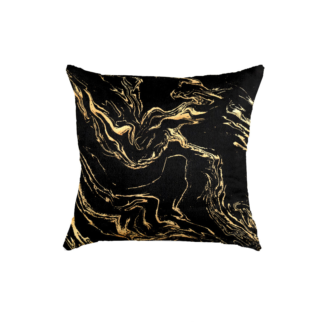 SuperSoft New Black Gold Abstract Throw Cushion