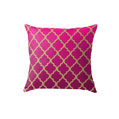 SuperSoft Pink Quatrefoil Pattern Throw Pillow