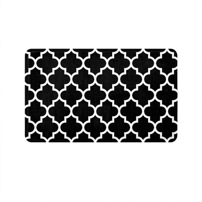 SuperSoft Black Quatrefoil Door Mat