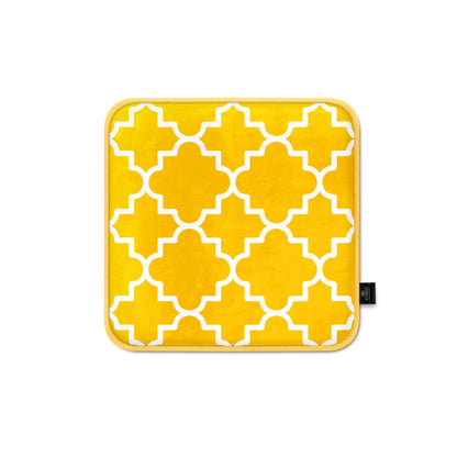 Super Soft Yellow Quatrefoil Chair Cushion