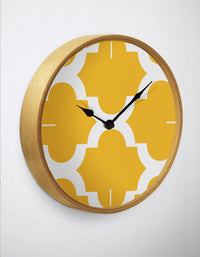 Thumbnail for Yellow Quatrefoil Wall Clock