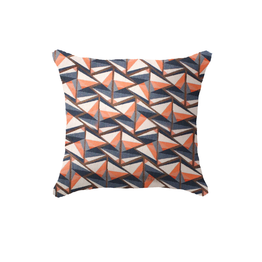 Orange & Navy Jacquard Throw Pillow