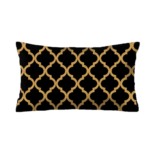 SuperSoft Black Quatrefoil Rectangle