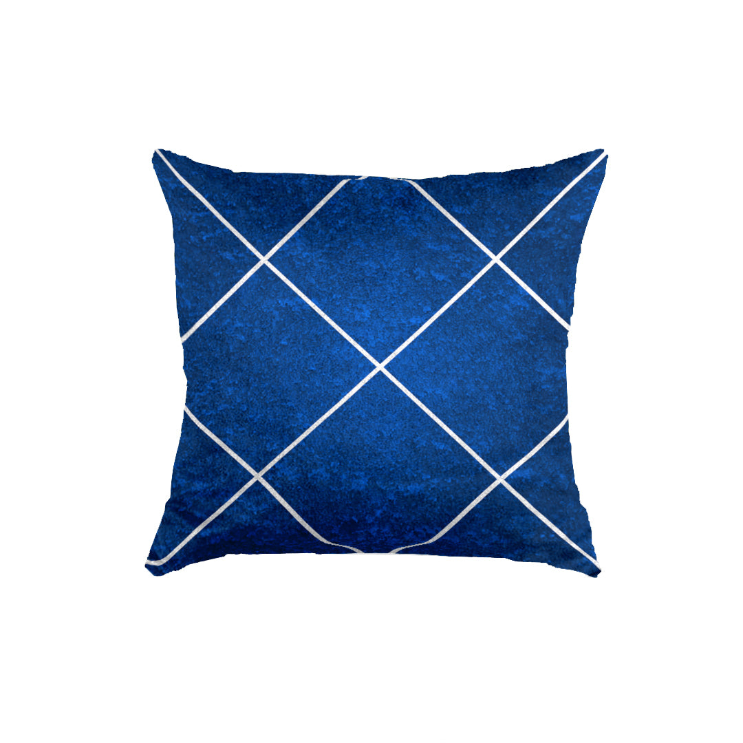 SuperSoft Blue & Silver Diamonds Throw Cushion