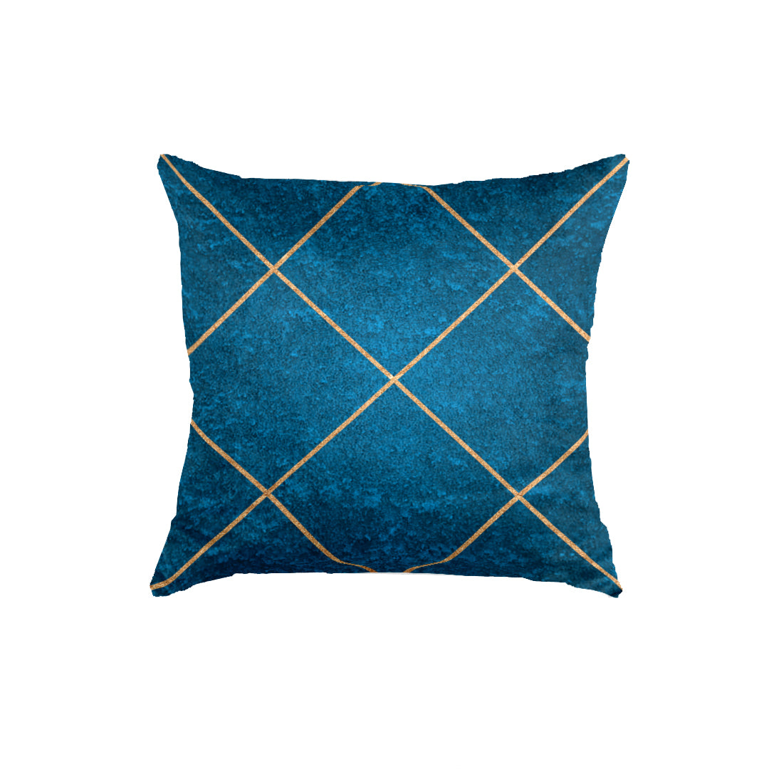 SuperSoft Blue & Copper Diamonds Throw Cushion