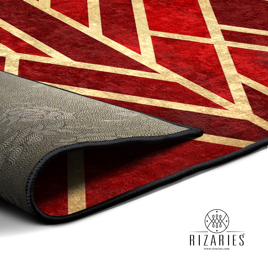 Burgundy Art Deco Centerpiece (Rug)