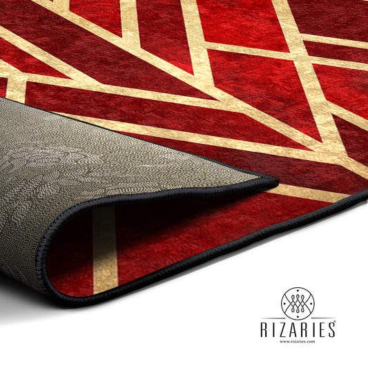 Burgundy Art Deco Centerpiece (Rug)