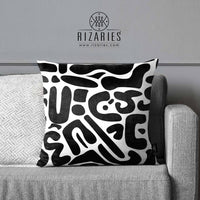 Thumbnail for SuperSoft Modern Black & White Abstract Throw Cushion