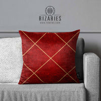 Thumbnail for SuperSoft Maroon Gold Diamond Throw Cushion