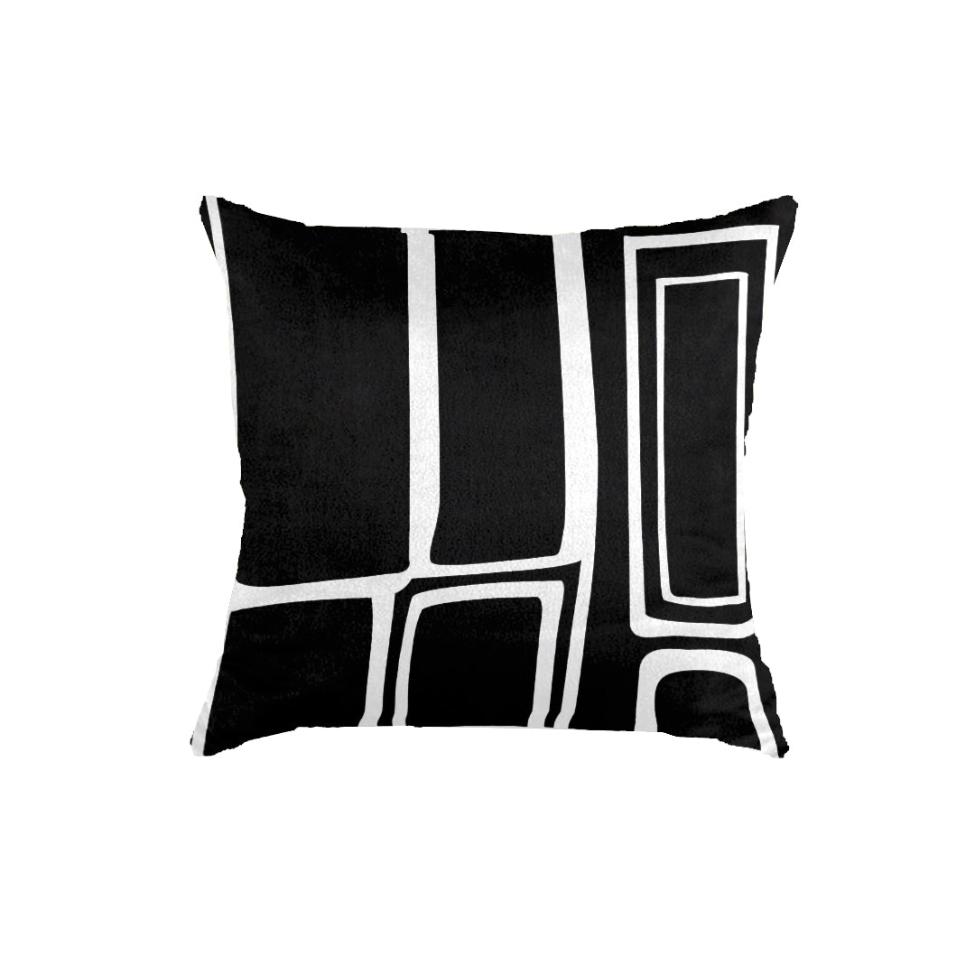SuperSoft Black & White Abstract Geo Throw Cushion