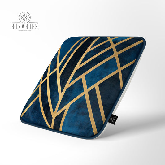 Super Soft Blue Art Deco Chair Cushion