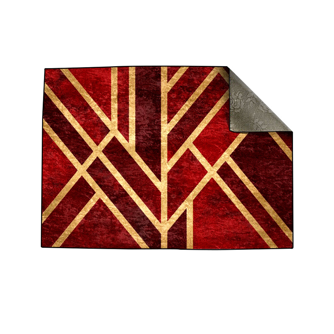 Burgundy Art Deco Centerpiece (Rug)
