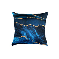 Thumbnail for SuperSoft New Blue Gold Abstract Throw Cushion