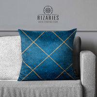 Thumbnail for SuperSoft Blue & Copper Diamonds Throw Cushion