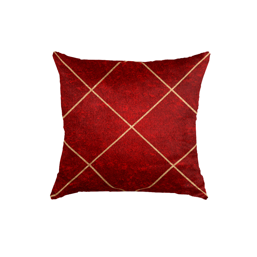 SuperSoft Maroon Gold Diamond Throw Cushion