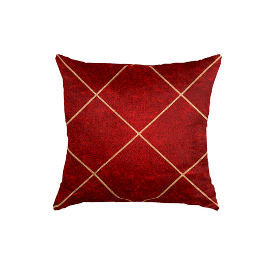 SuperSoft Maroon Gold Diamond Throw Cushion