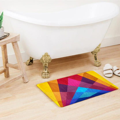 SuperSoft Colorful Rainbow Geometric Door Mat