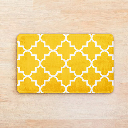 SuperSoft Yellow Quatrefoil Door Mat