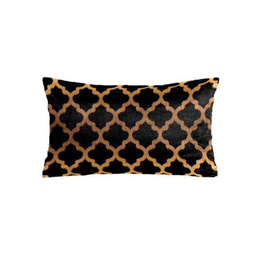 SuperSoft Black Faded Gold Quatrefoil Rectangle