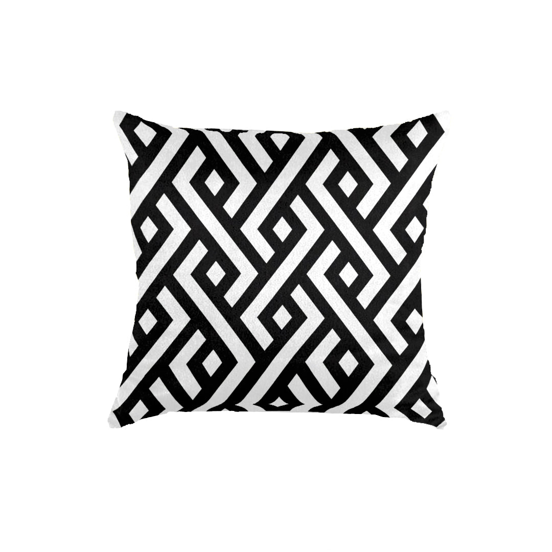 SuperSoft Black & White Diamond Rope Throw Cushion