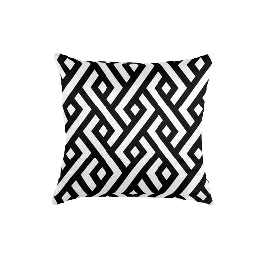 SuperSoft Black & White Diamond Rope Throw Cushion