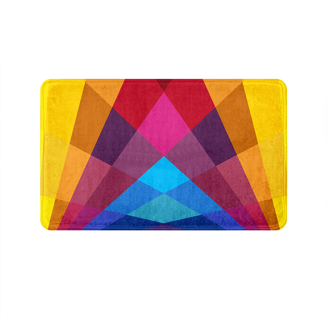 SuperSoft Colorful Rainbow Geometric Door Mat
