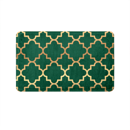 SuperSoft Green Quatrefoil Door Mat