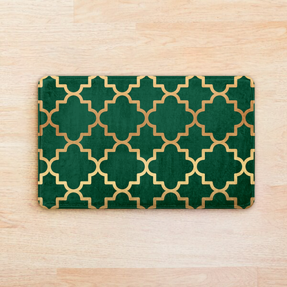 SuperSoft Green Quatrefoil Door Mat