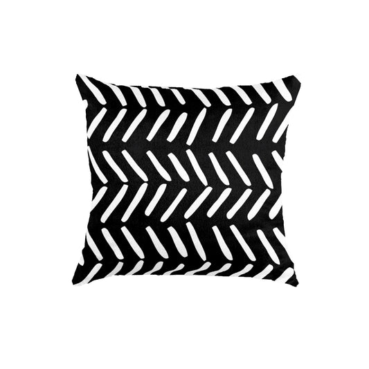 SuperSoft White & Black Uneven Throw Cushion