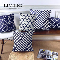 Thumbnail for SuperSoft Navy Blue & White Moroccan Ikat style