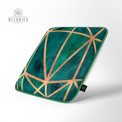 Super Soft Emerald & Copper Chair Pad/Cushion