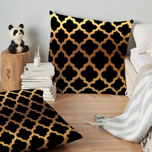 (26"x26") Supersoft Black Quatrefoil FLOOR Cushion Cover