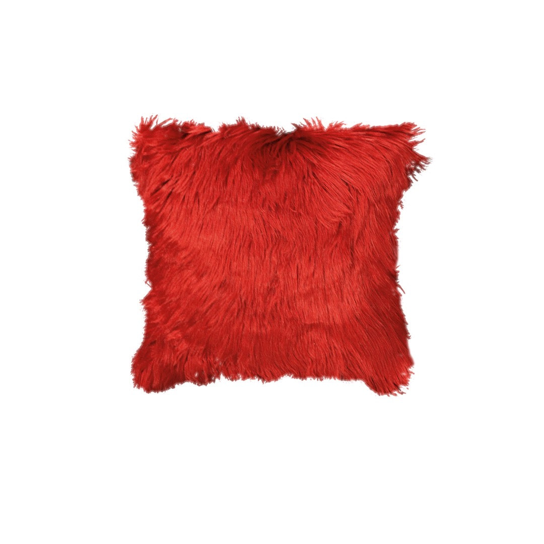 Soft Faux Fur Contrast Throw Pillows