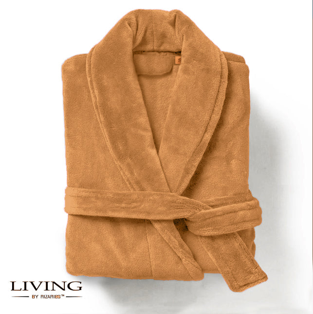 Velour Bathrobe (Peach, Beige)