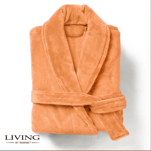 Velour Bathrobe (Peach, Beige)