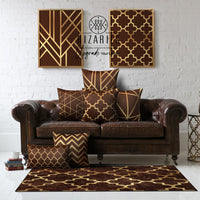 Thumbnail for Brown Gold Throw Cushions Set of 6