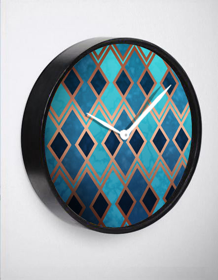 Turquoise & Gold Wall Clock
