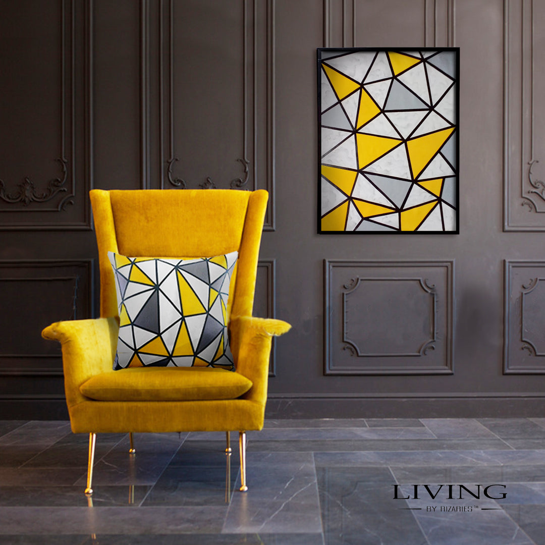 Yellow Geometric Canvas Painting