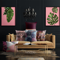 Thumbnail for Tropical Leaves Pink Handmade Canvas Painting