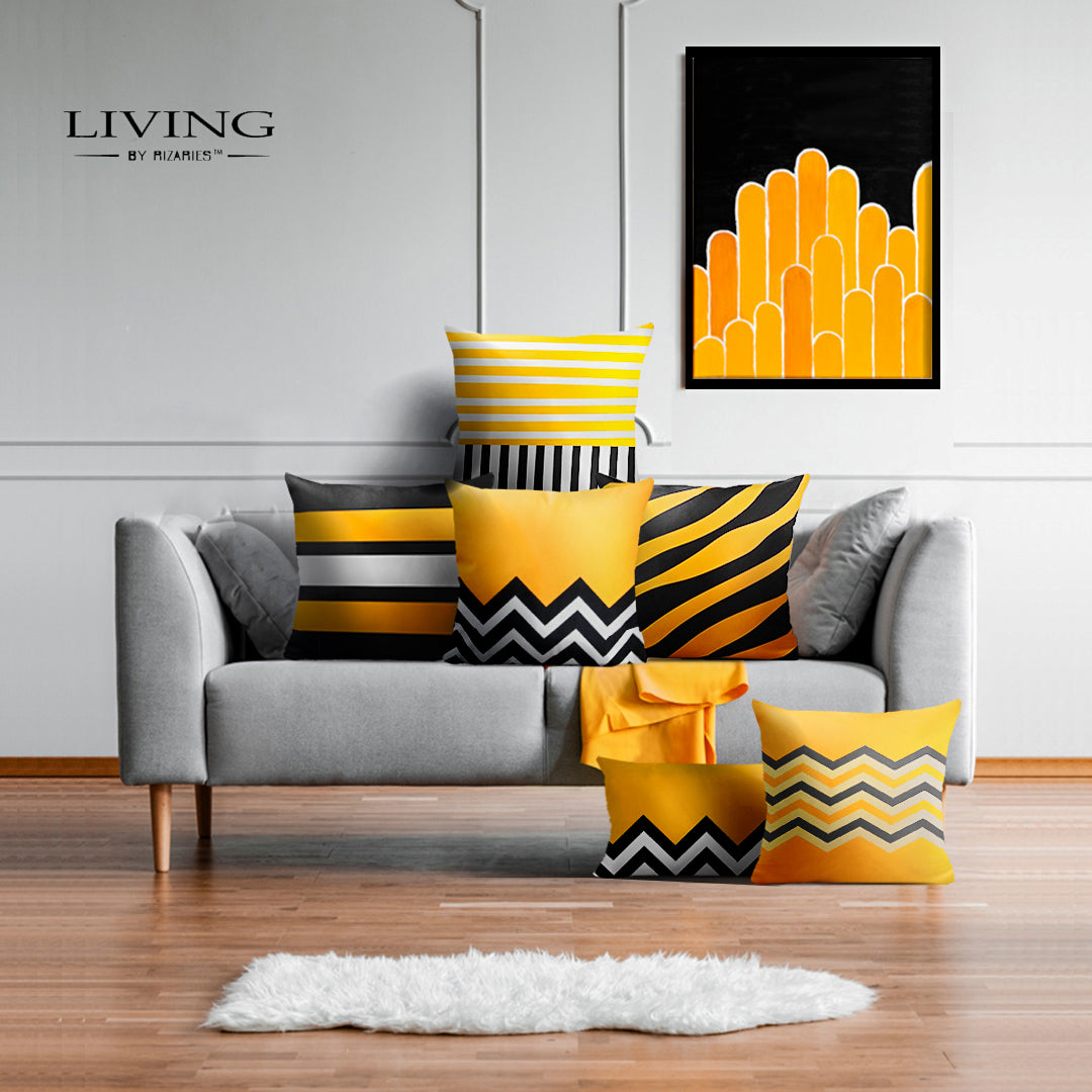 Orange & Yellow Geo Canvas Painting