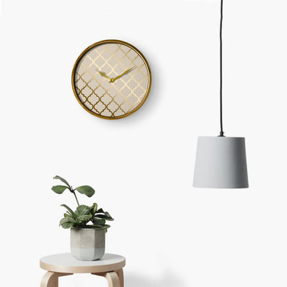 Beige Quaterfoil Wall Clock