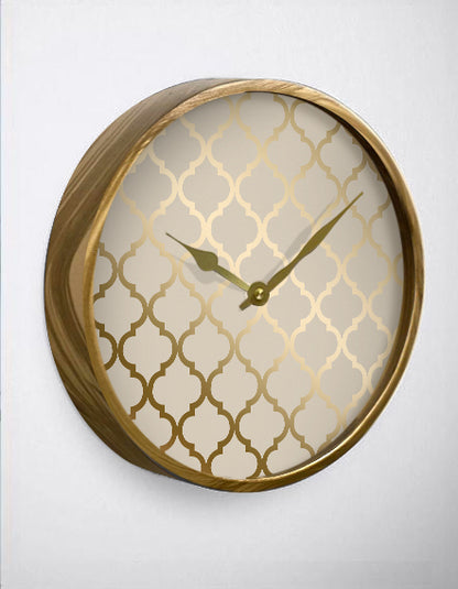 Beige Quaterfoil Wall Clock