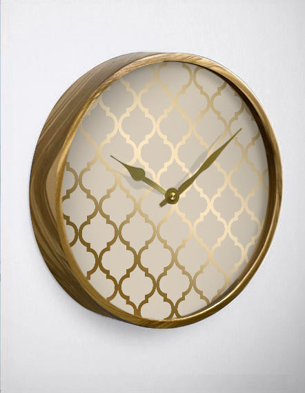 Beige Quaterfoil Wall Clock