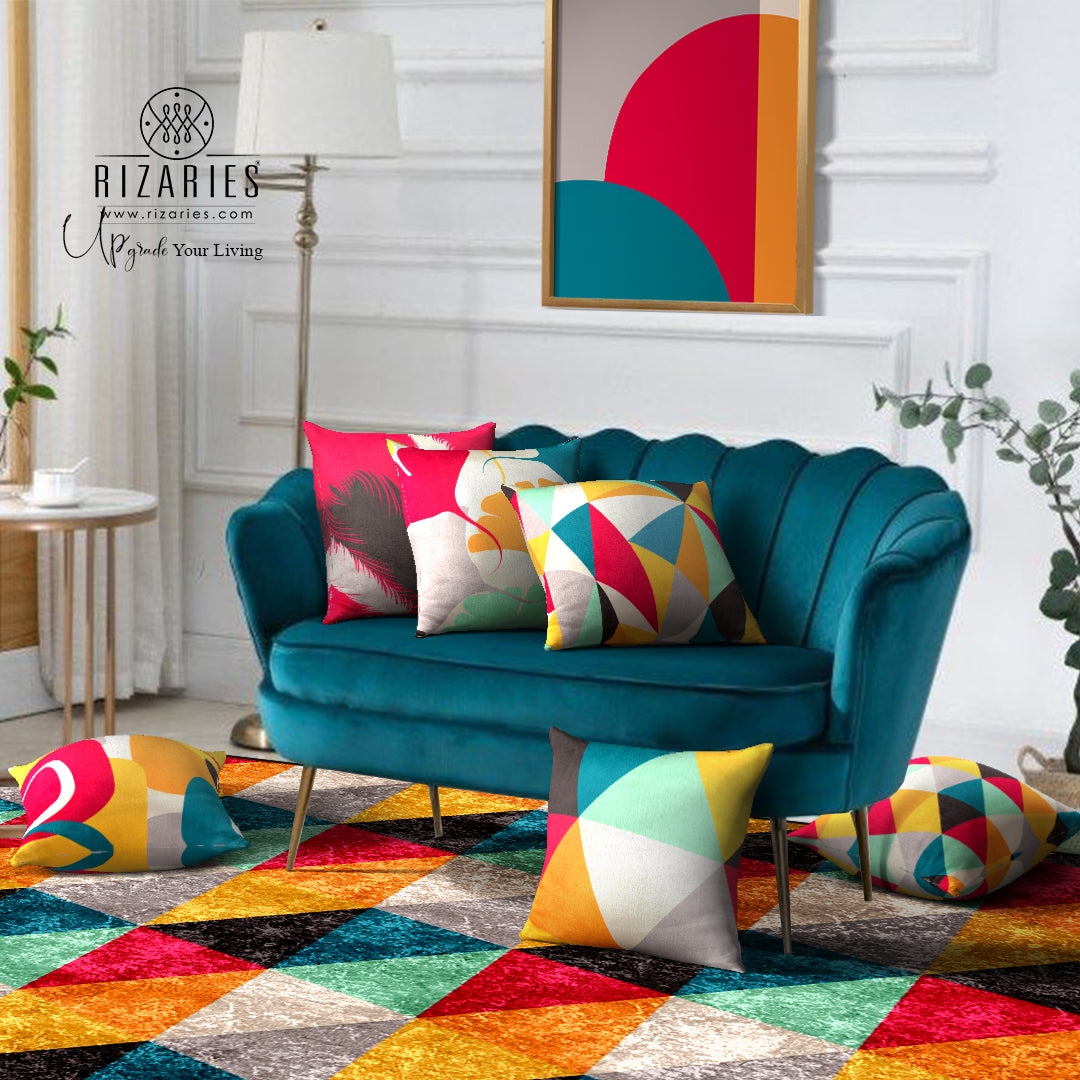 SuperSoft Colorful Feathers Throw Cushion
