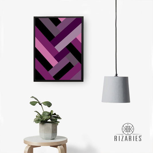 Purple Lines Canvas Painting