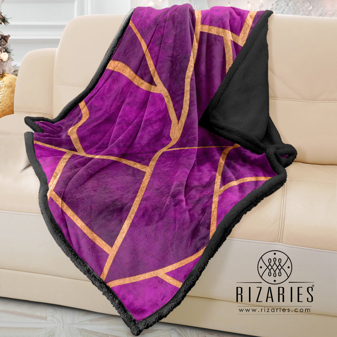Soft Purple Geometric Sofa Blanket Throw