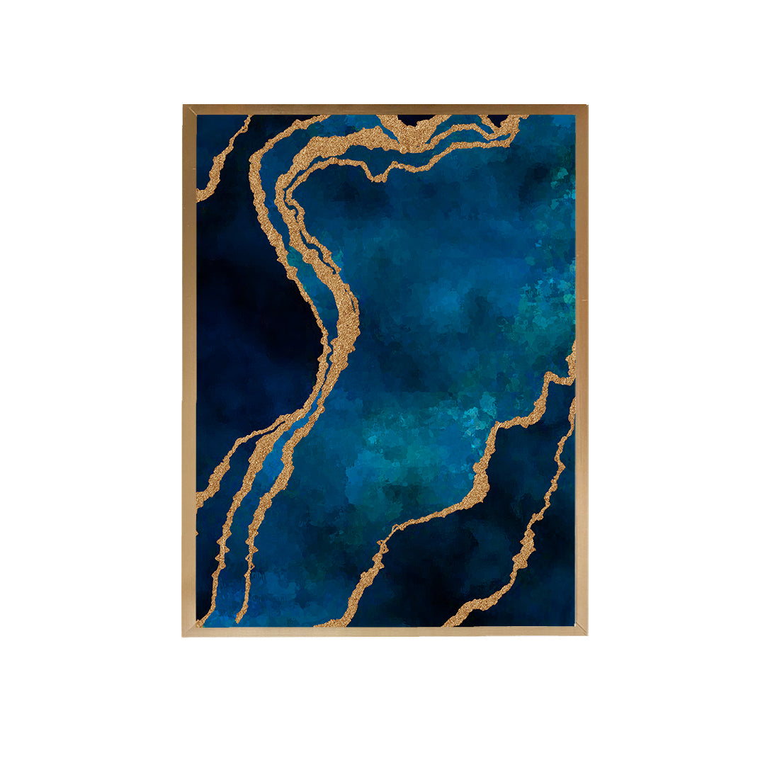 Blue Teal Abstract Handmade Canvas Painting