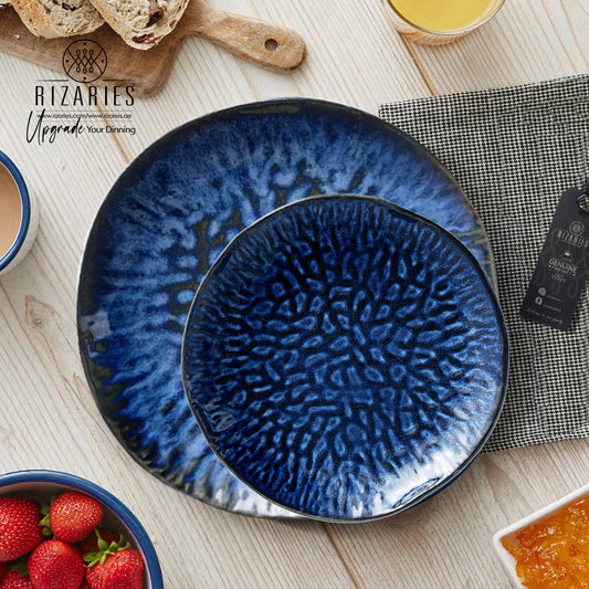 Blue Abstract Design Porcelain Plates