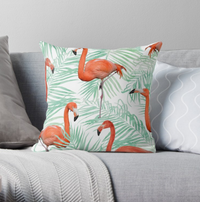 Thumbnail for SuperSoft Flamingo & Mint Throw Pillow