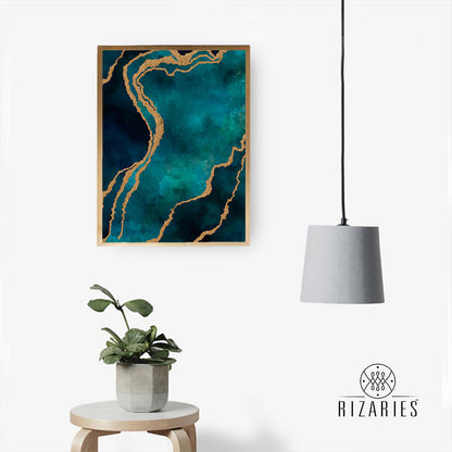 Sea Green Abstract Handmade Canvas Painting